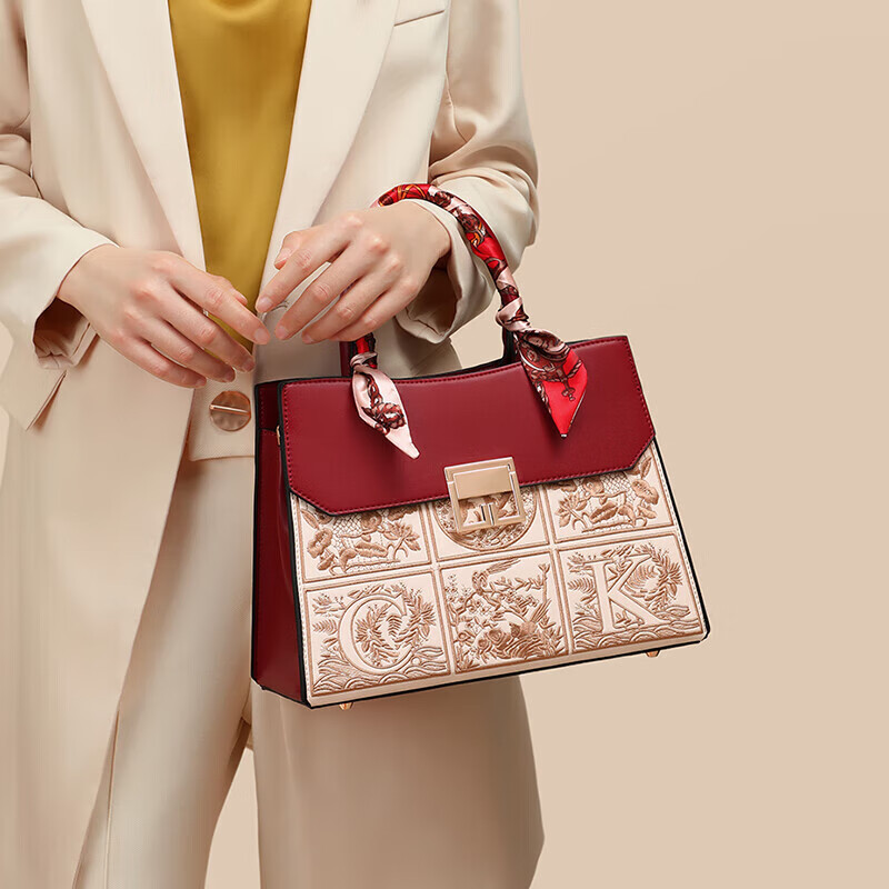 Aiqinghai Leather Handbag, Women's Bag, Large Capacity Tote Bag, Shoulder Crossbody Bag, Wedding Bag, Birthday Mother's Day Gift, Practical Present for Mom