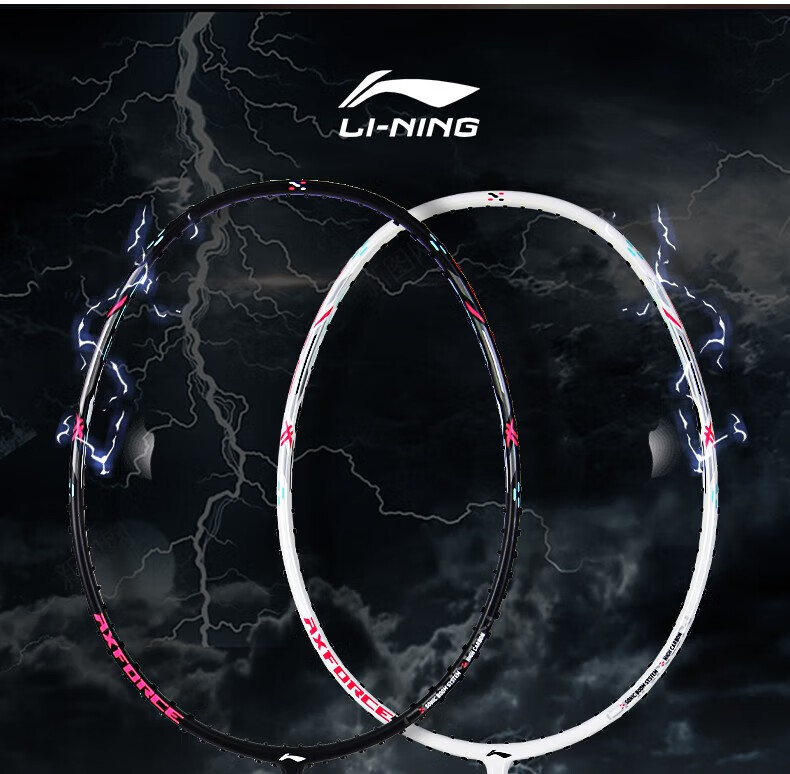 Li-Ning Badminton Racket, Thunder Small Steel Cannon, High-Power Black, Full Carbon Professional Offensive Racket, Single Racket, 4U Unstrung Racket 1