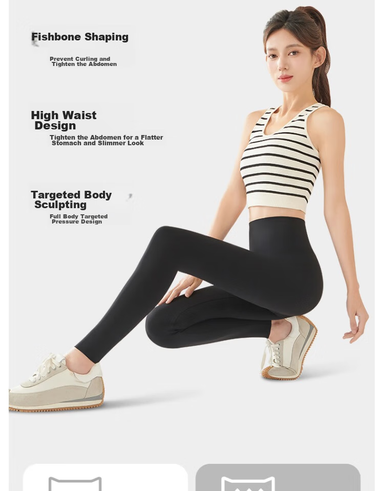 MiiOW 210g Bare-Feel Shark Leggings for Women, High-Waisted All-Season Butt-Lifting Elastic Running Fitness Pants, Tight Yoga Pants 4