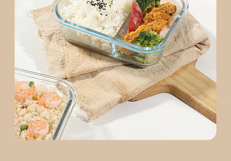 BJ High Borosilicate Glass Lunch Box for Office Workers, Microwave-Safe And Refrigerator-Ready Food Storage Container, Round 650ml 25
