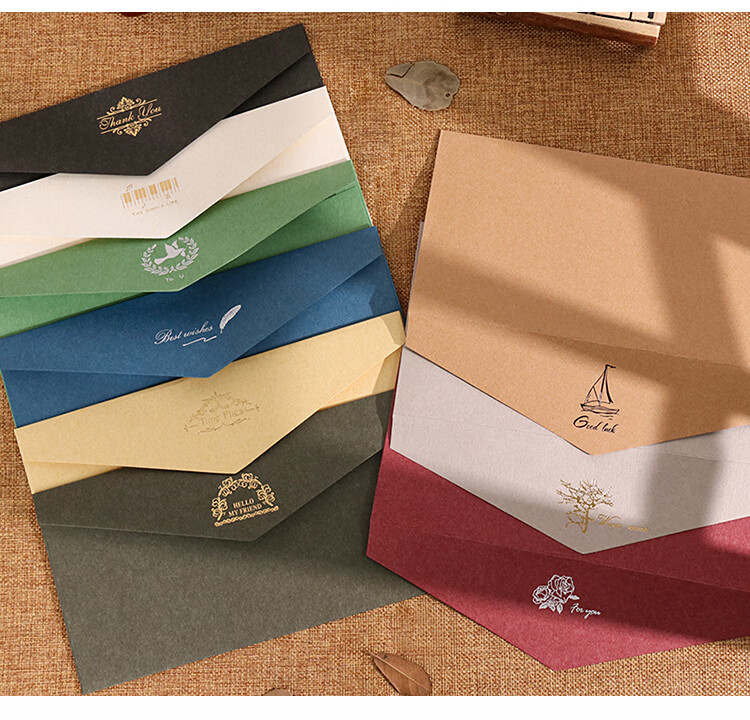 TaTanice Vintage Greeting Card Set: Birthday Gift Creative Cards, Classical Style Love Letter Cards, Message Cards, Vintage Stationery with 5 Envelopes + 10 Sheets of Paper + 13 Sealing Stickers 7