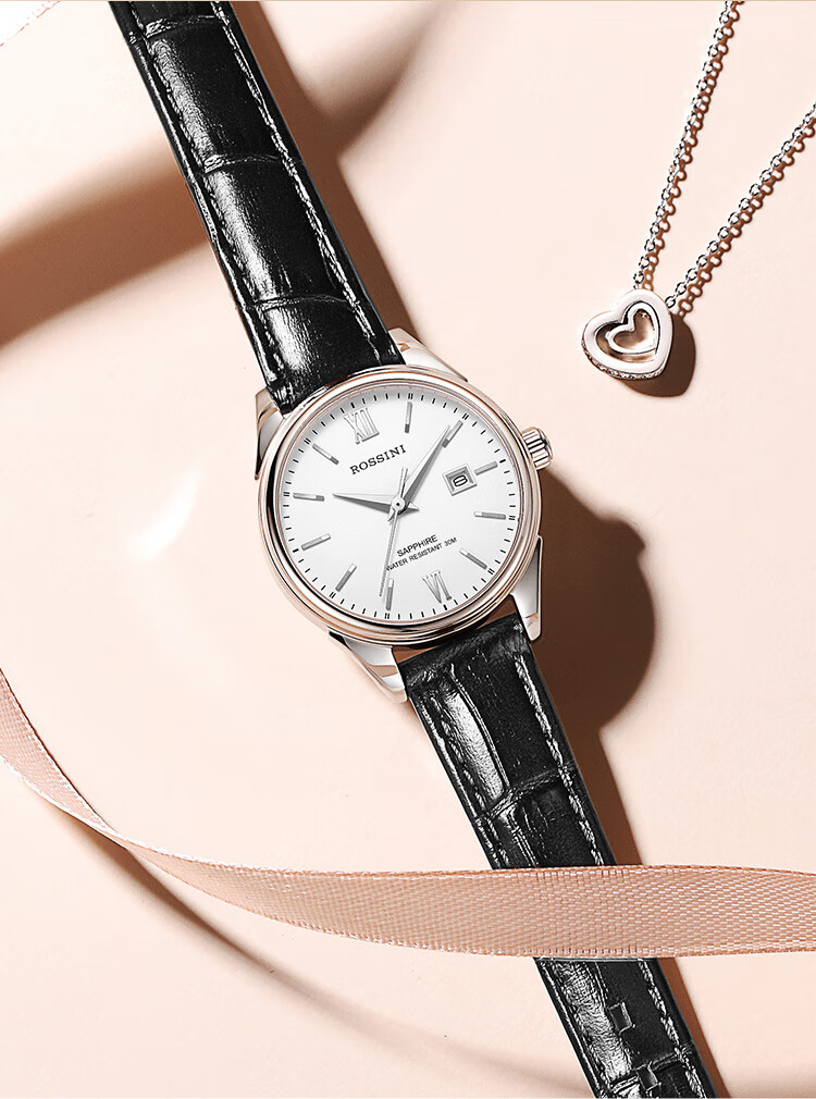 ROSSINI Women's Quartz Watch with White Dial And Steel Strap, Birthday Gift for Girlfriend, Chinese Brand Watch for Office Casual Wear And Water Resistance SJ5578 12