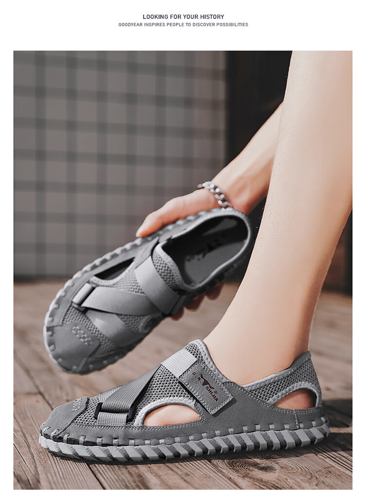 Bull Family Men's Summer Closed-Toe Sandals Soft Leather Soft Sole Outdoor Water-Resistant Casual Trendy Men's Clogs 12