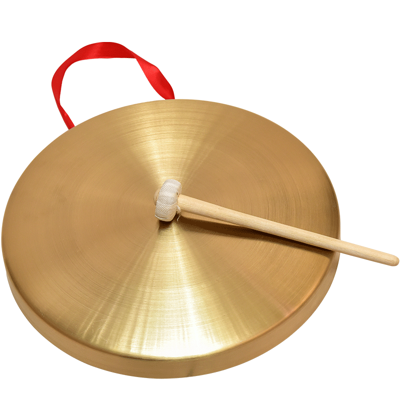 YU MA 32CM Copper Gong Three-Sentence Half Prop Instrument Gong Drum Large Gong Hand Gong Big Su Gong Small Gong Flood Control Warning Gong