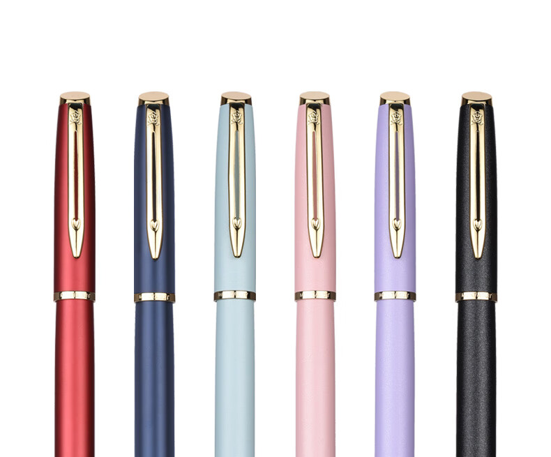 MONTAGUT [Best-Selling Product] Fountain Pen for Men And Women, High-End Business Adult Writing Practice Pen with Ink Set Gift, Ruizhi Series Pearl Red 0.5mm 15