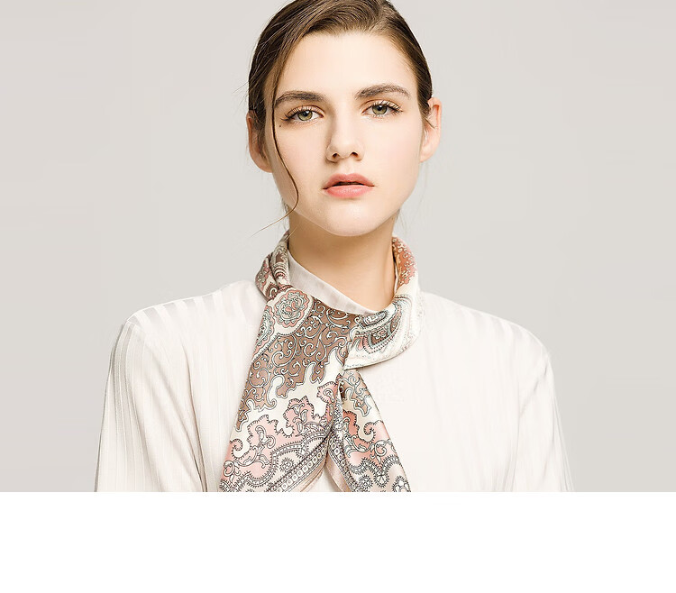 Sijie Silk Scarf for Women, 100% Mulberry Silk Printed Square Scarf, Mid-Autumn Festival And Office Use, Gift for Mom on Holidays 7