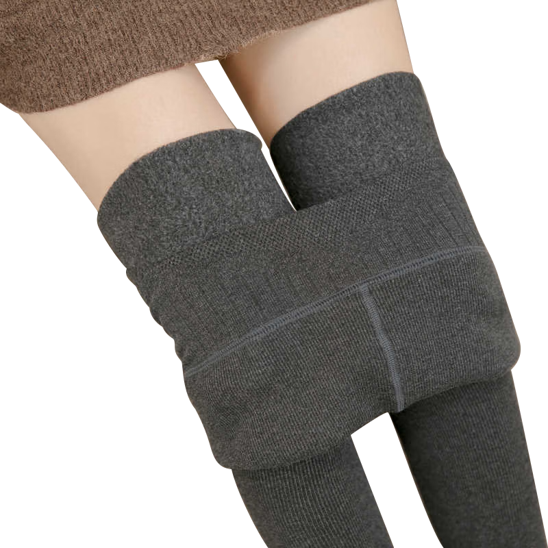 LangSha Women's Leggings, Autumn And Winter Thickened Fleece-Lined Warm Outer Wear, Cotton Vertical Striped Slimming One-Piece High-Waist Tummy Control Pantyhose