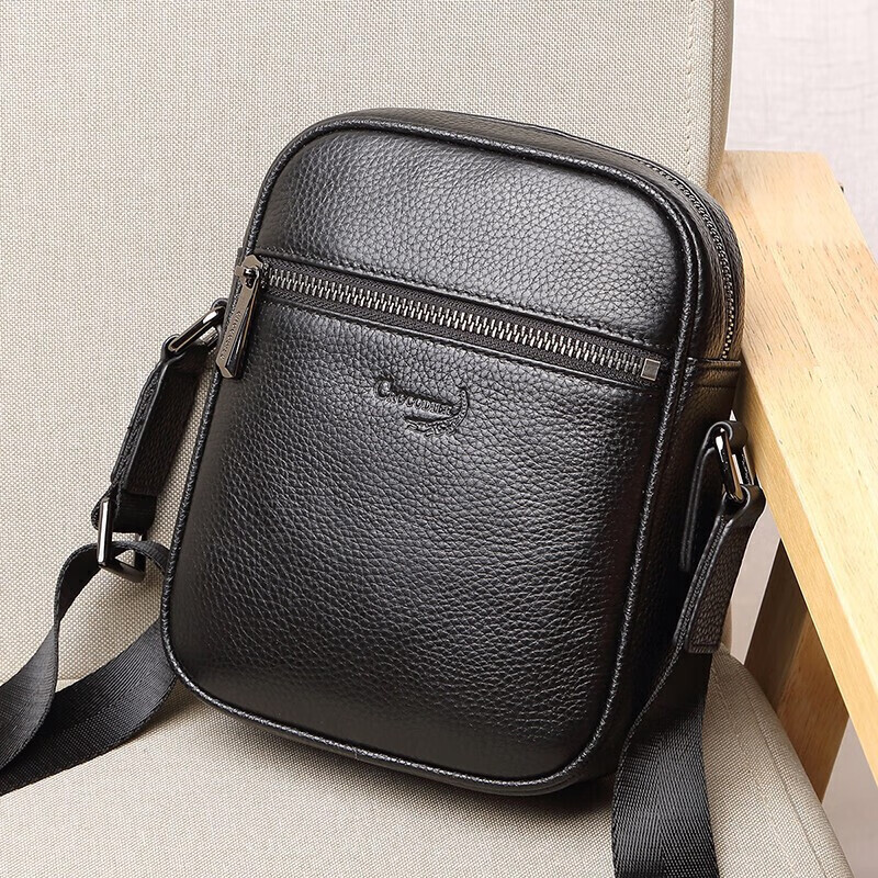 CROCODILE Trendy Fashion Shoulder Bag for Men, Top-Grain Leather Casual Simple Crossbody Bag 12932 Gift for Boyfriend