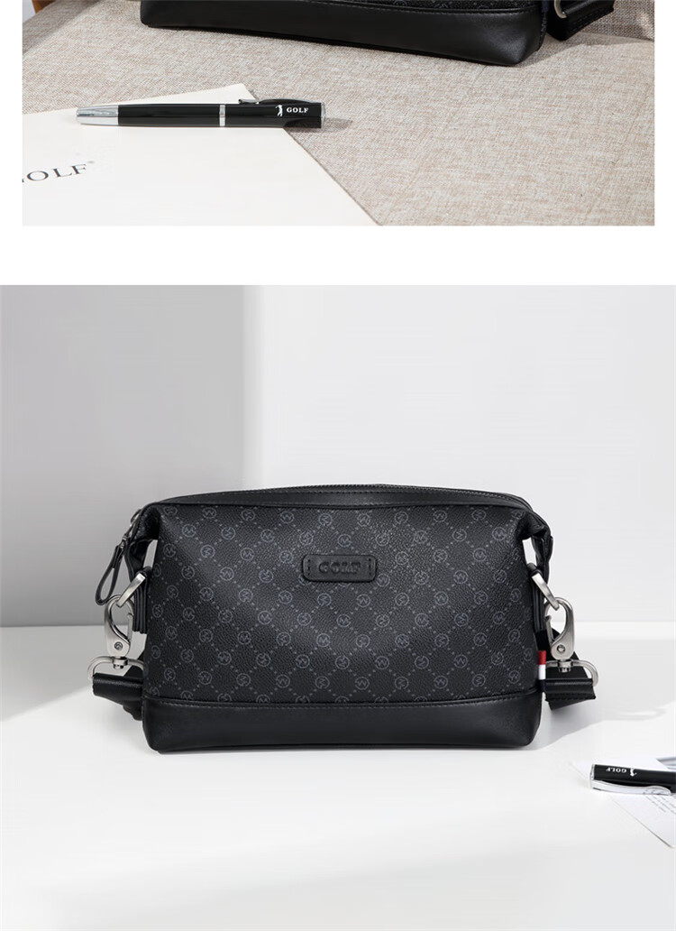 GOLF Shoulder Bag for Men, Printed Water-Resistant Large Capacity Trendy Crossbody Bag, Multifunctional Hand-Held Bag, Casual Fashion Waist Pack 5I597258J Black 20