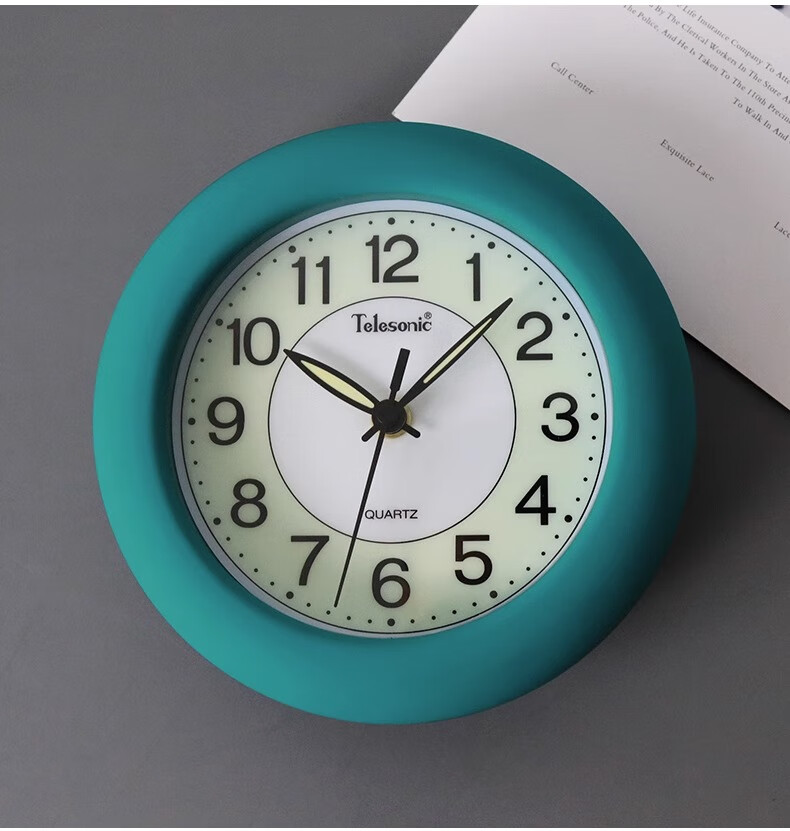 Telesonic 17cm Quartz Wall and Desk Clock, Creative Minimalist Luminous Bathroom and Living Room Clock 8