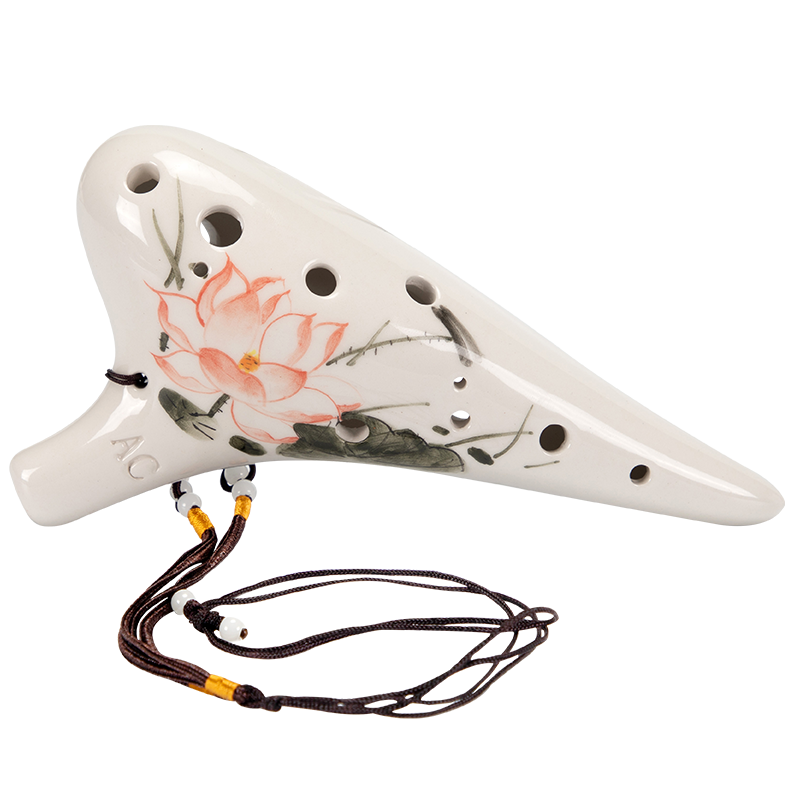 Xiangsiniao 12-Hole Flute, Alto C Key, Twelve-Hole Ac Fumed Magnetic Flute for Beginners, Lotus Flower, XS2033