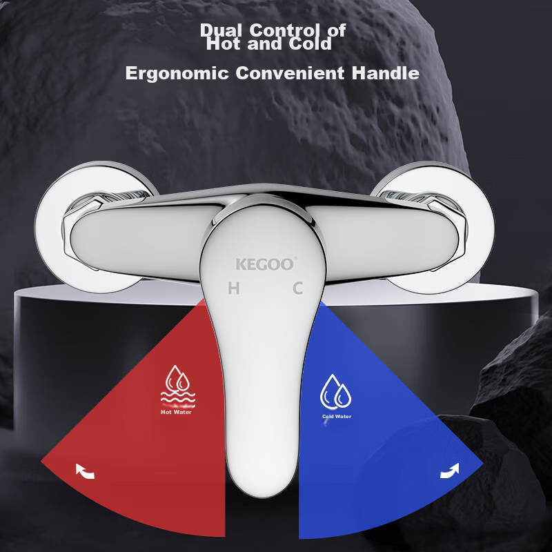 Смеситель для душа KEGOO K3009, латунь, горячая и холодная вода, переключатель для душа, клапан для ванной комнаты