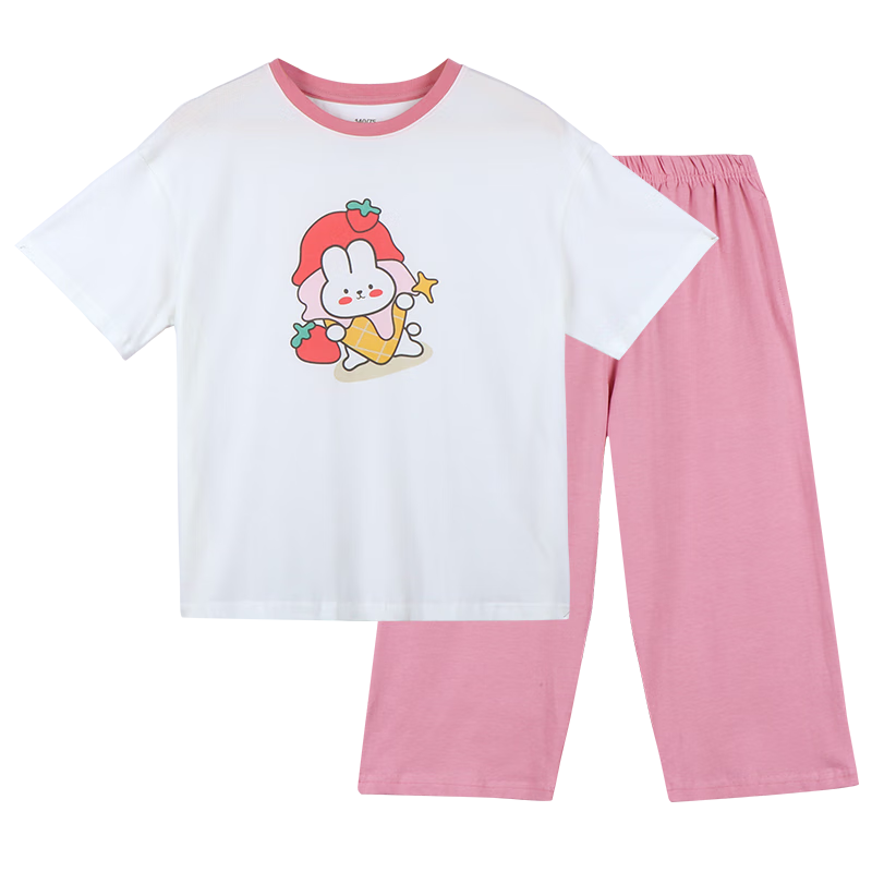 Hodo Children's Cotton Pajamas Home Wear Set, Boys And Girls Summer Thin Air Conditioning Clothes, Moisture-Wicking And Sweat-Absorbing, 3250 140
