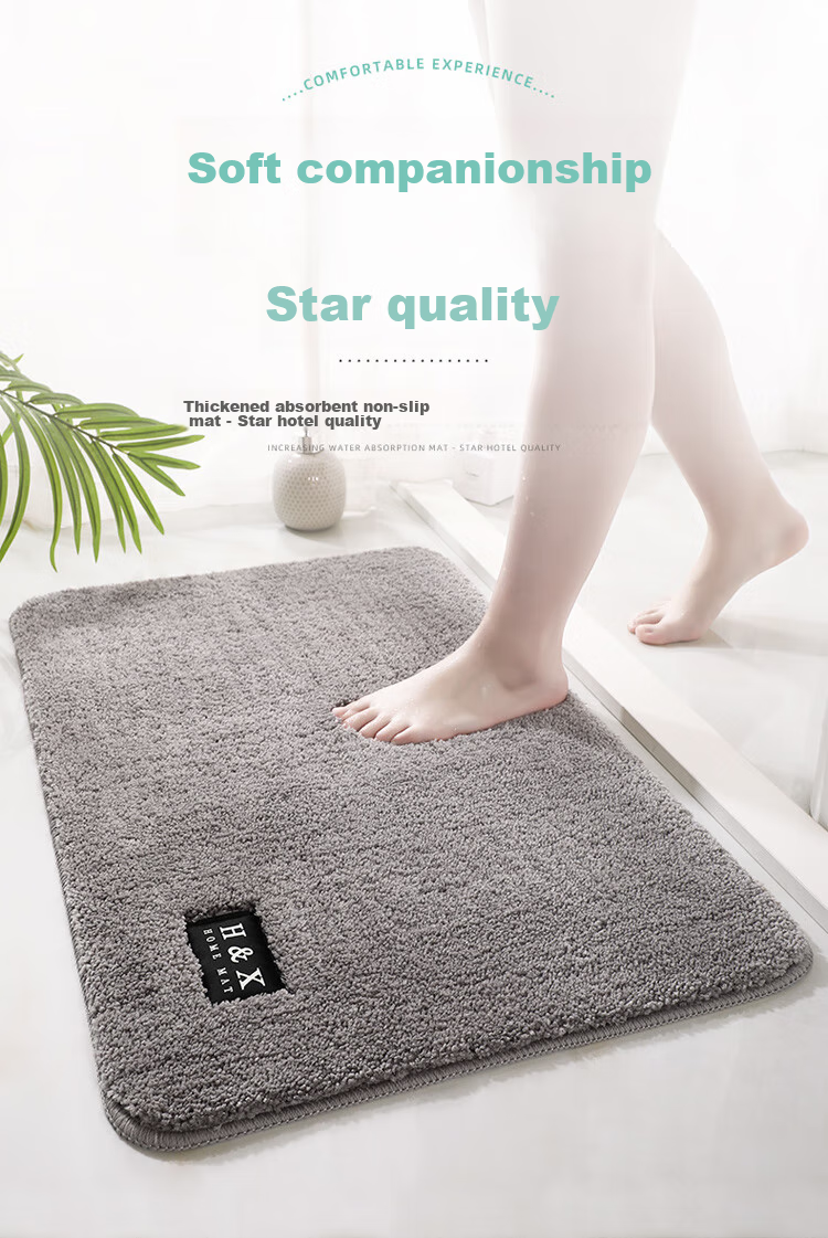 Huaxu Household Bathroom Absorbent Mat, Non-Slip Mat for Bathroom Entrance, Toilet Foot Mat, Door Mat for Entryway And Bedroom, Gray, Size 58 1