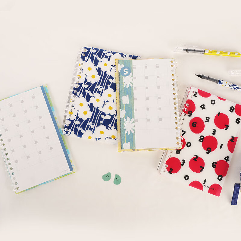 KOKUYO SOUSOU Collaboration B6 Loose-Leaf Notebook Portable Journal 30 Sheets, Roman Numerals And Dots WSG-DT1XA