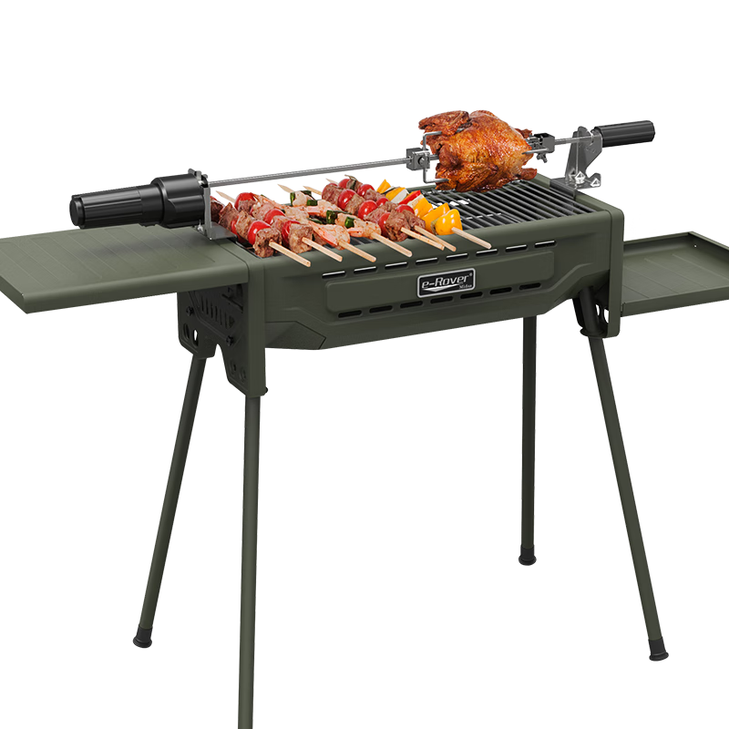 E-Rover Barbecue Grill, Outdoor Barbecue Equipment Charcoal Grill, Stainless Steel Barbecue Rack, Folding Barbecue Stove