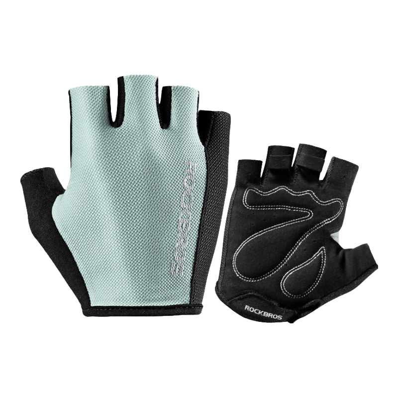 ROCKBROS Cycling Gloves, Fingerless Gloves for Men And Women, Non-Slip Breathable Mountain Bike Riding Equipment, Bicycle Gloves, Gray XL