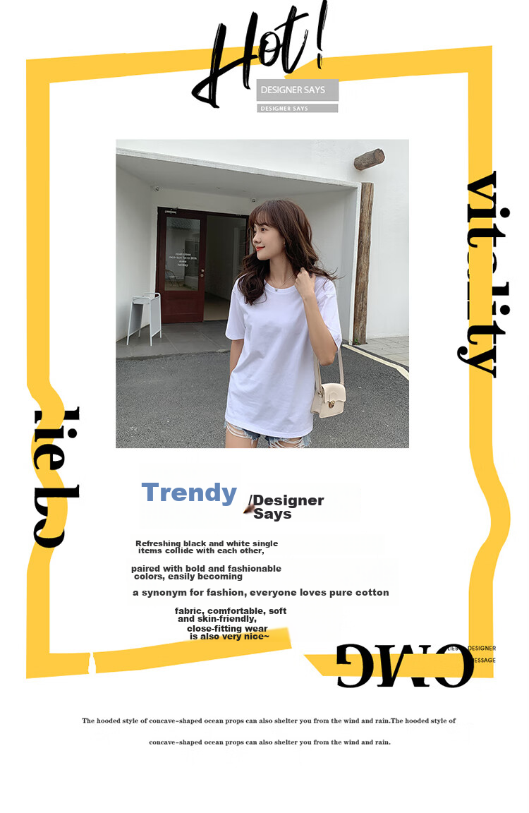 Nanjiren Premium Cotton Short Sleeve T-Shirt Vest for Women Summer Thin Solid Color Half Sleeve Top Wearable Inside and Outside M 4