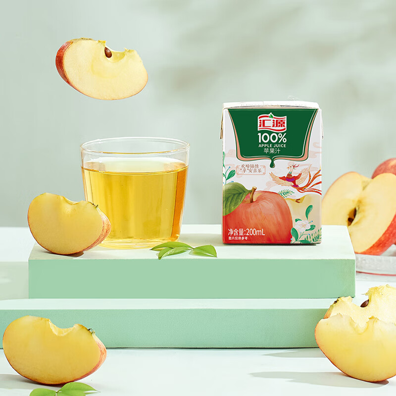 汇源100%苹果汁整箱果汁健康饮料200ml*24盒节日送礼宴请