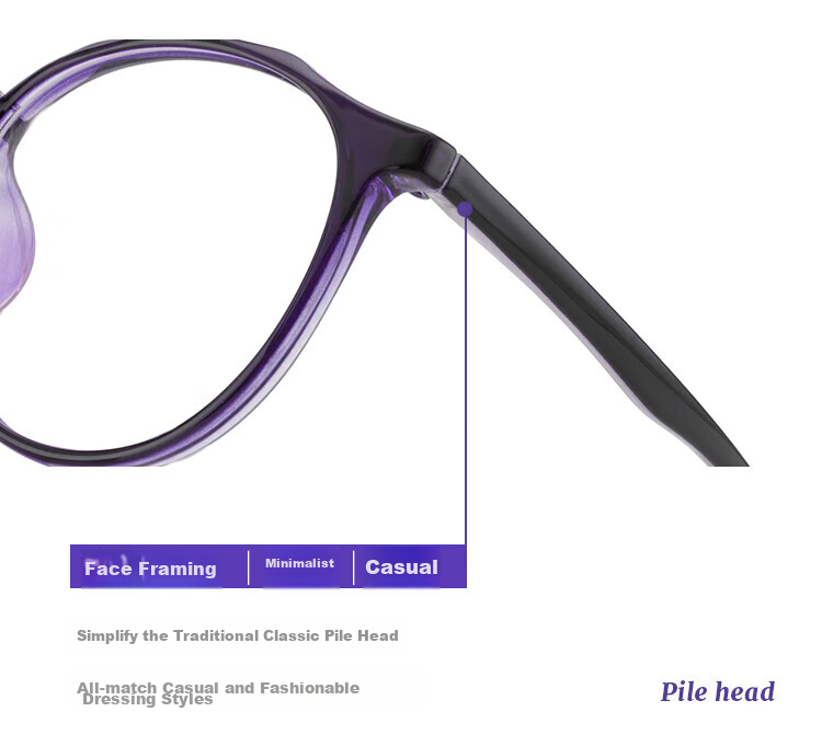 Nianqingtai Women's Fashionable Full-Frame TR90 Comfortable High-Definition Ultra-Light Imported Reading Glasses D686 + 4.00 Diopters for Presbyopia 5