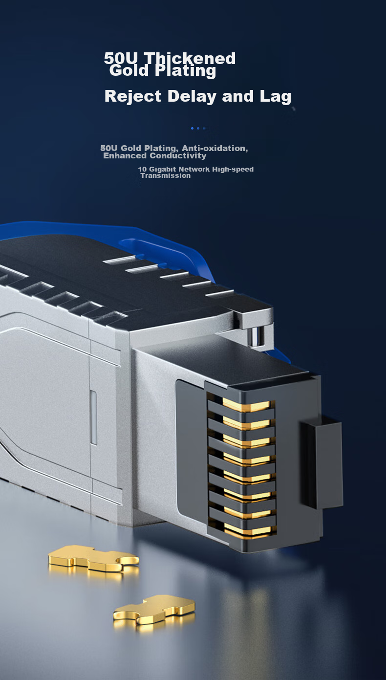CHOOSEAL (CHOSEAL) Category 7 And 8 Universal Shielded Tool-Free Crystal Head, Engineering-Grade RJ45 Network Crimp-Free Connector, Computer Network Cable Broadband Connection, 1 Piece, QS9932 4