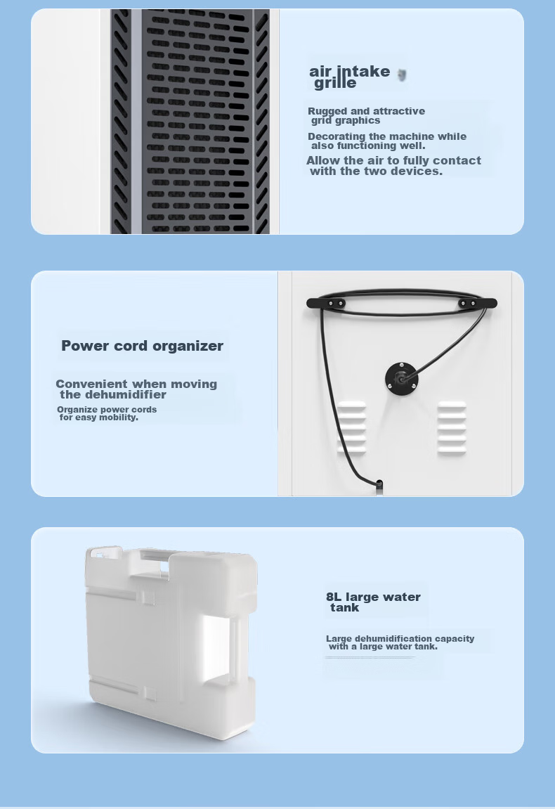 DOROSIN Industrial Dehumidifier, Dehumidification Capacity 110 Liters/Day, 350 Square Meters High-Power Commercial Dehumidifier for Villas, Workshops, Warehouses, Renovation Drying Machine, Direct Drainage DR-1502L 11