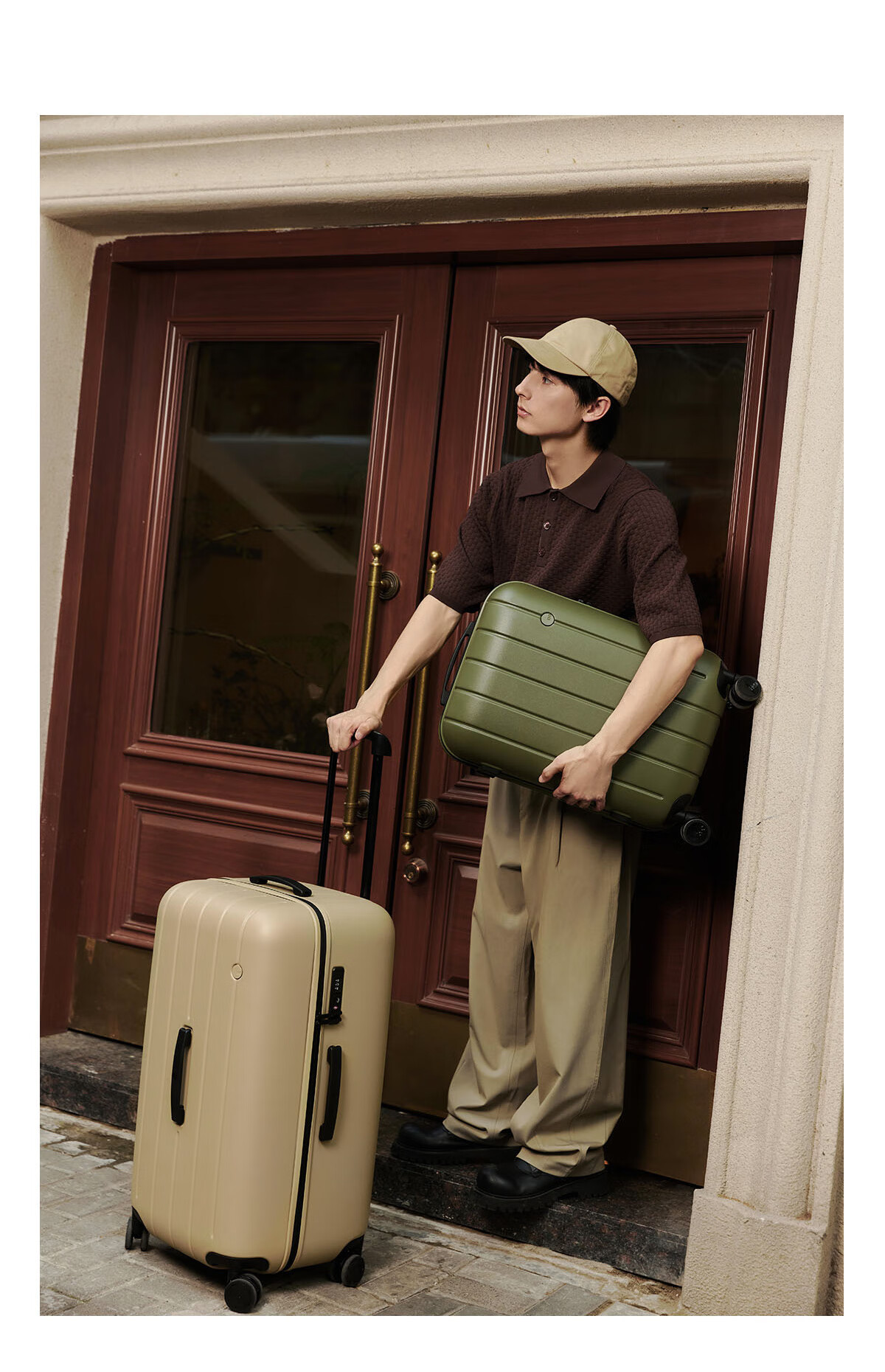 ITO CLASSIC NEAT Sand Brown 30-Inch Large Capacity Suitcase Trolley Case, Sold by JD Travel Password Lock Luggage 16