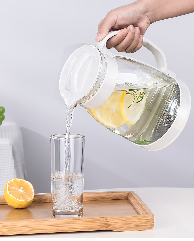 TIANXI Large Capacity Glass Cold Water Pitcher Heat-Resistant Glass Water Jug Household Glass Teapot 2000ml Student Gift 15