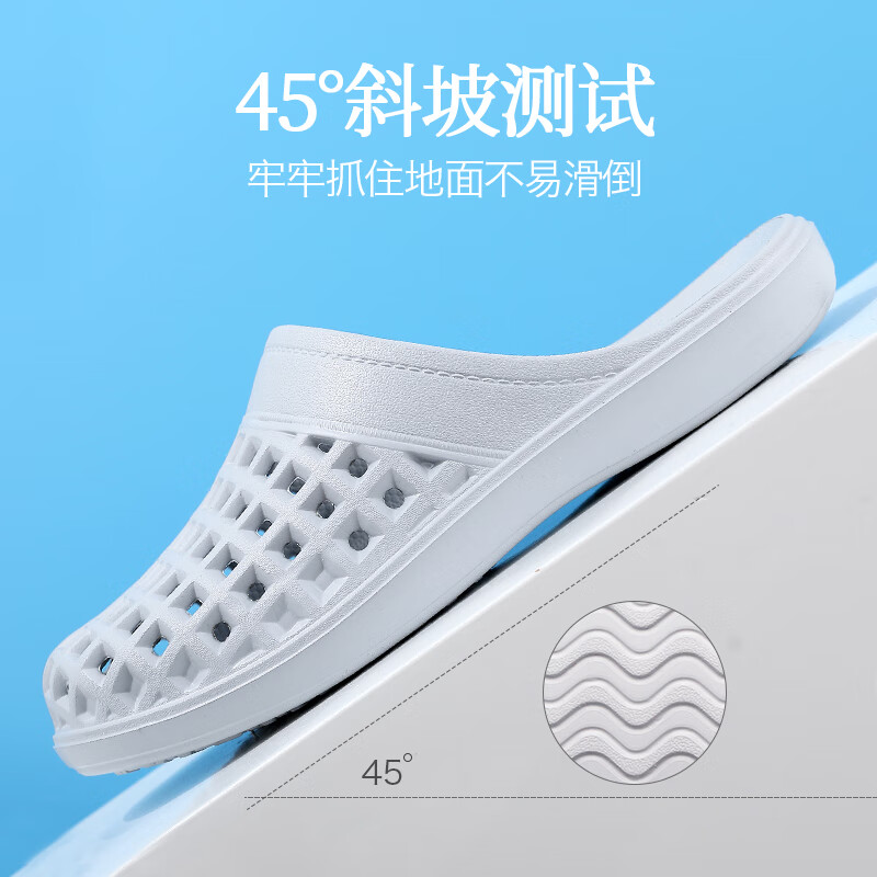 GUOLUOFEI Non-Slip Elderly Slippers for Men and Women Summer Bathroom Sandals for Parents Navy Blue Size 40-41