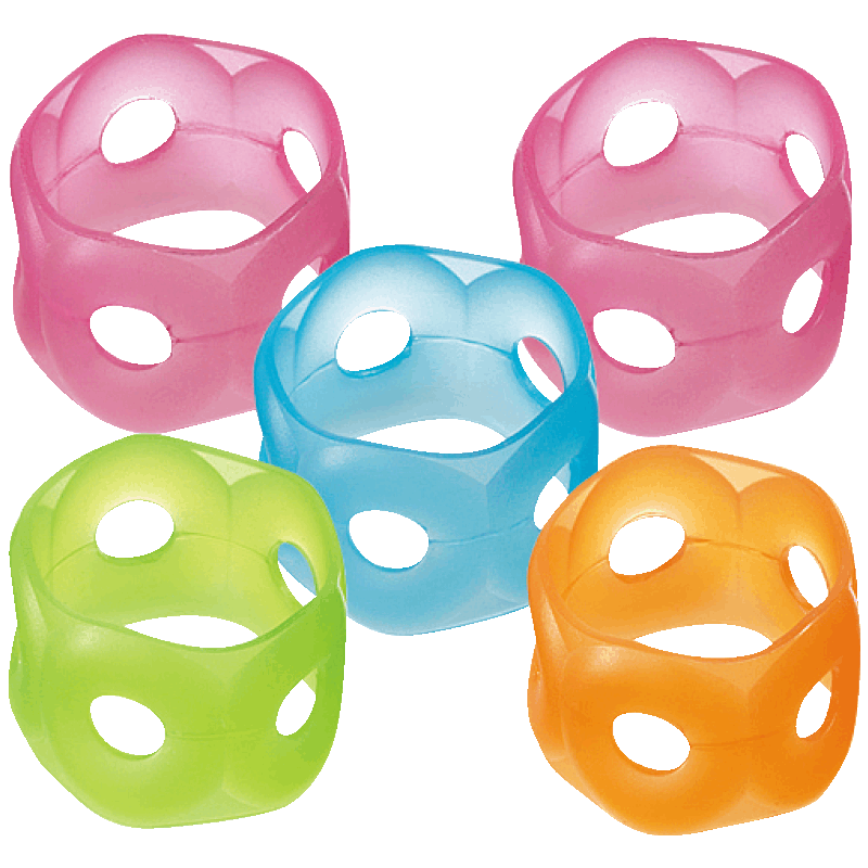 KOKUYO Imported Cash Counting Finger Sleeves for Students, Office And Finance Use, Page-Turning Circular Finger Sleeves, Large Size 15*12.5mm, 5 Colors Randomly Selected, MEKU-C22
