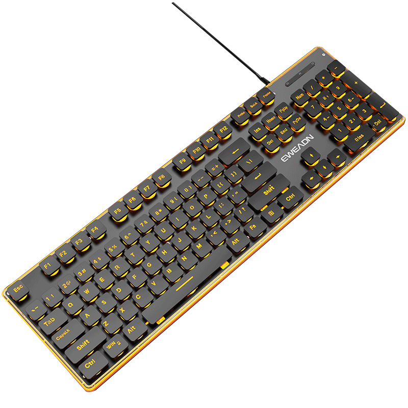 EWEADN GX710S Mechanical-Feel Wired Keyboard, Wireless Office Desktop Computer Laptop 104-Key Mouse Set, Low-Profile Membrane Gaming Esports Mouse Peripherals