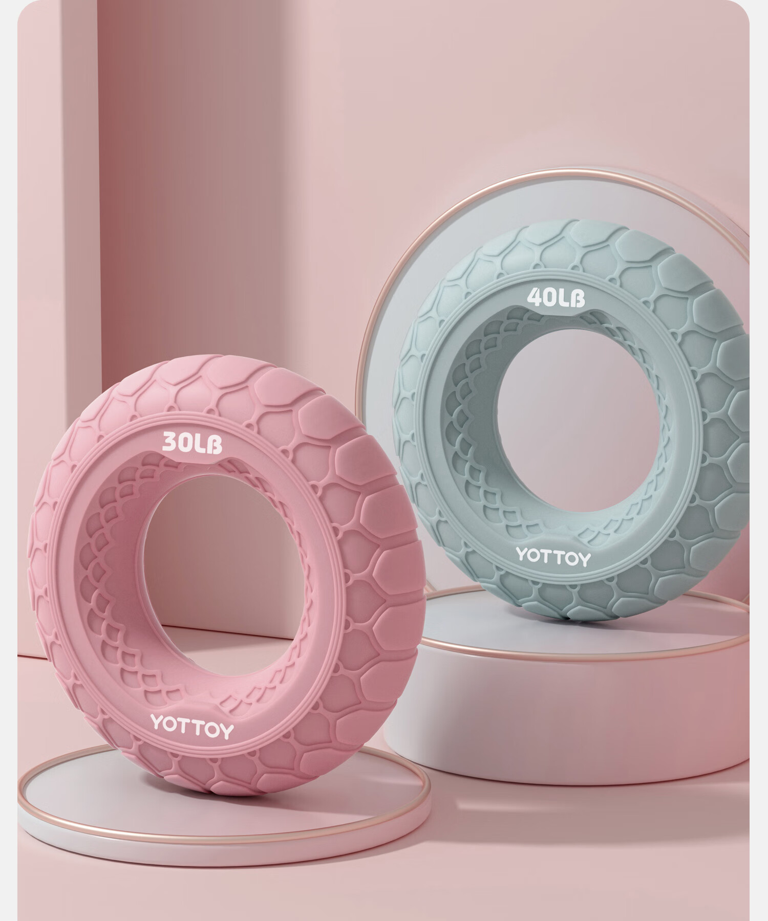 Yottoy Silicone Grip Ring, 60 Pounds Finger Rehabilitation Training Hand Strength Exercise Grip Strengthener for Men And Women, Forearm Exercise 2