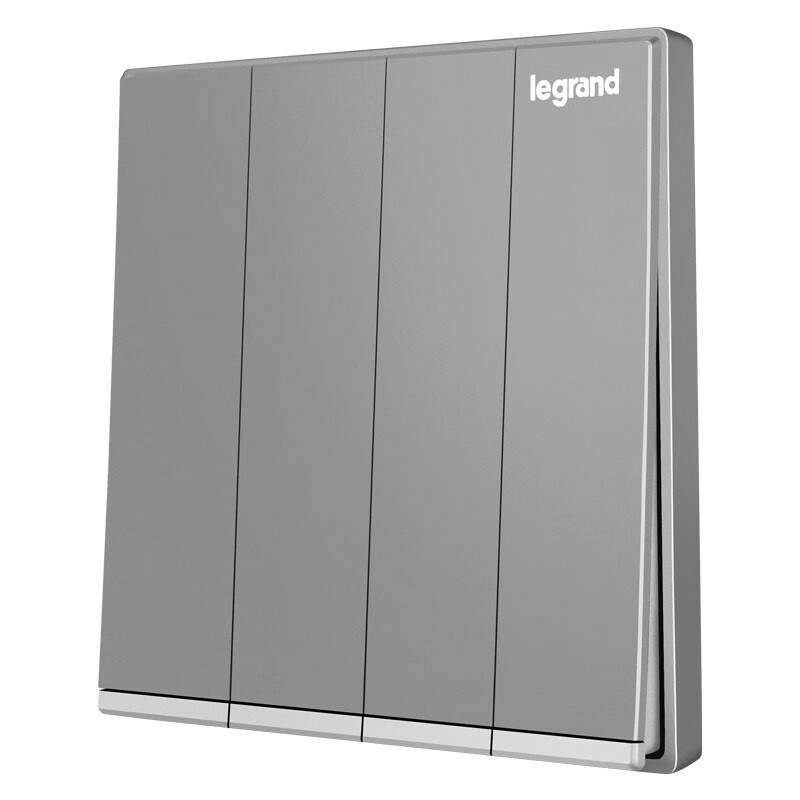 LEGRAND Yijing Series Deep Sand Silver Gray Four-Gang Double-Control Wall Power Socket Switch Panel