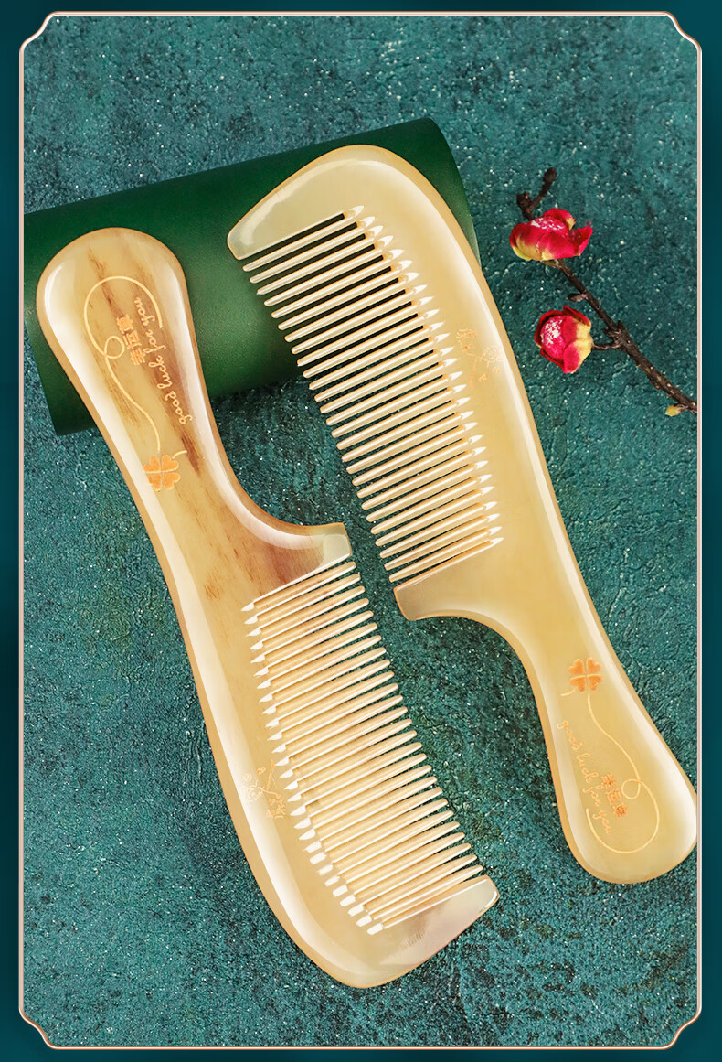 Yumeiren Comb, White Buffalo Horn Comb, Thickened And Enlarged, Women's Massage Comb, Wedding Gift, Birthday Present for Girlfriend 18