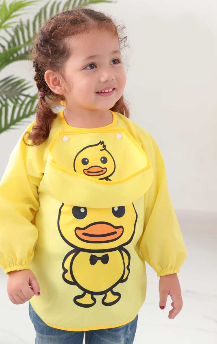 9I9 Baby Eating Apron, Long-Sleeve Waterproof Children's Reversible Bib, Kindergarten Drawing Apron, Reverse-Wear Clothing A463 9
