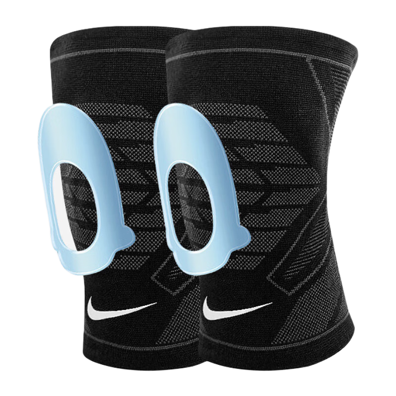 NIKE Sports Knee Pads for Climbing, Hiking, Outdoor Running, Basketball, Knee Straps N1000669031L Two-Pack