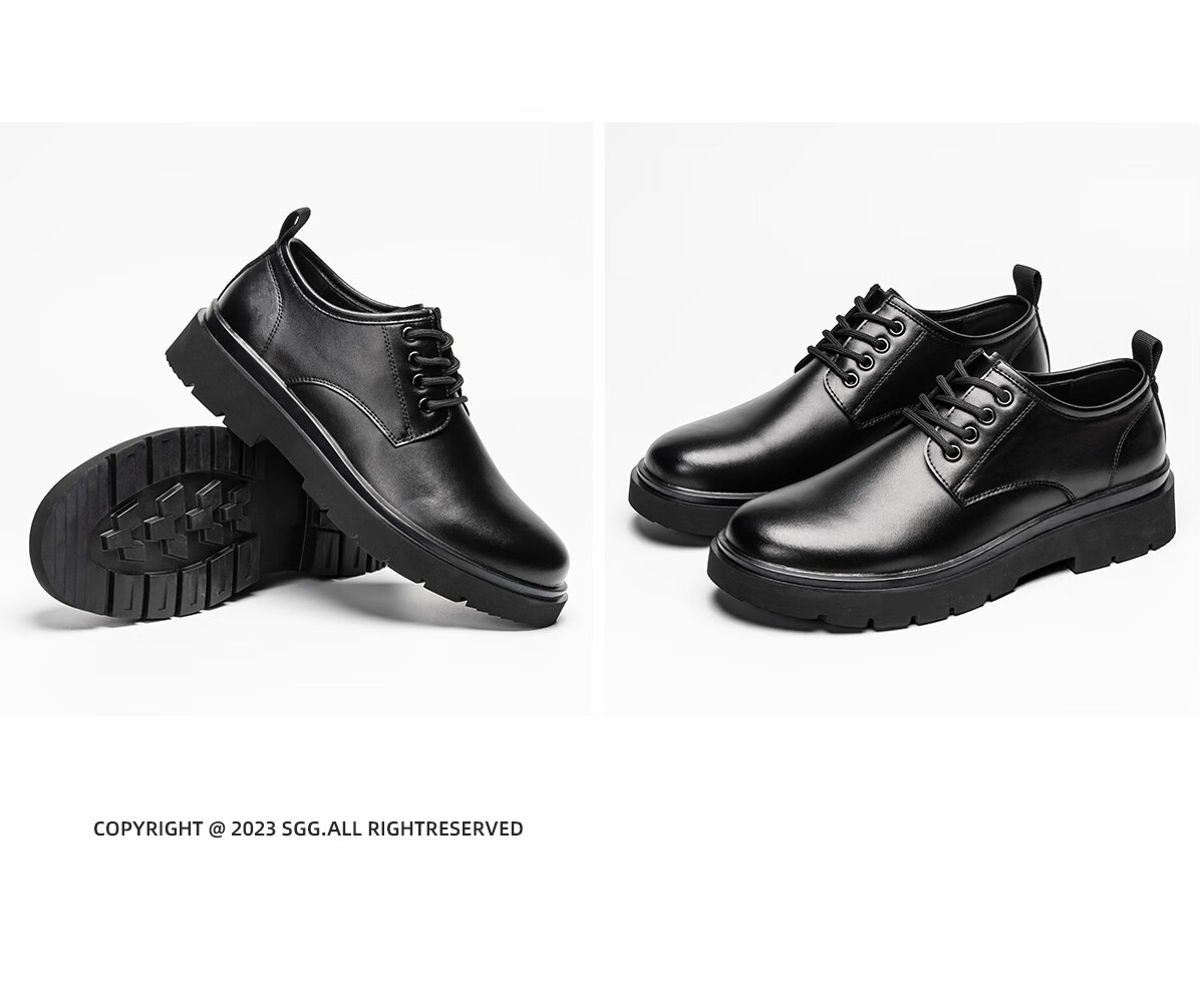 Huili Leather Shoes for Men, Business British Style Derby Shoes, Formal Black Casual Shoes, Lace-Up Soft-Soled Groom Versatile Men's Shoes 11