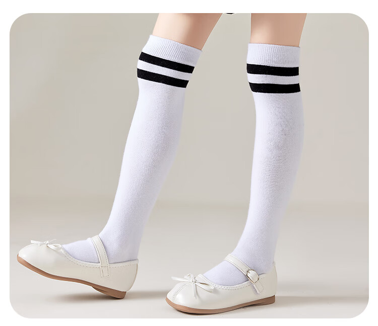 LangSha Children's Socks, Girls' Summer Thin Breathable Over-Knee Socks, Student Sports Soccer Long Socks, 3 Pairs Per Pack 10