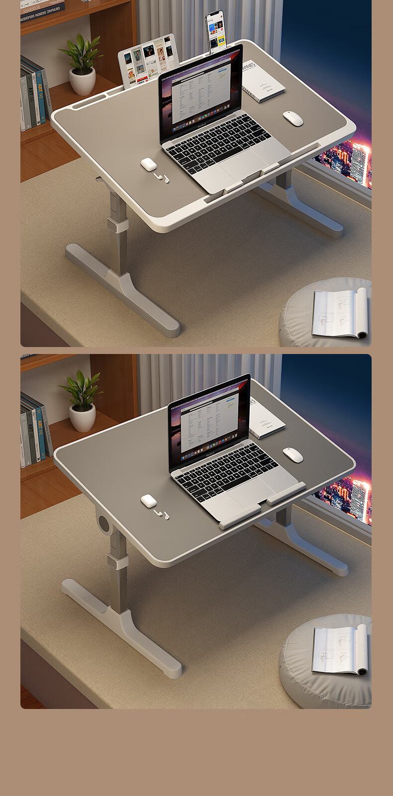 XIAOJIANGCAI Adjustable Bed Desk Laptop Table Foldable Student Dormitory Lazy Office Study Desk Small Table 9