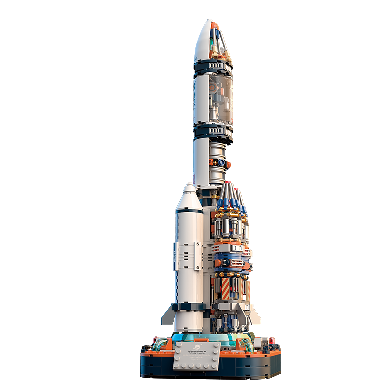 JAKI Building Block Rocket Ascent Model, Spacecraft Toy for Children Aged 6-12, Birthday Gift for Boys
