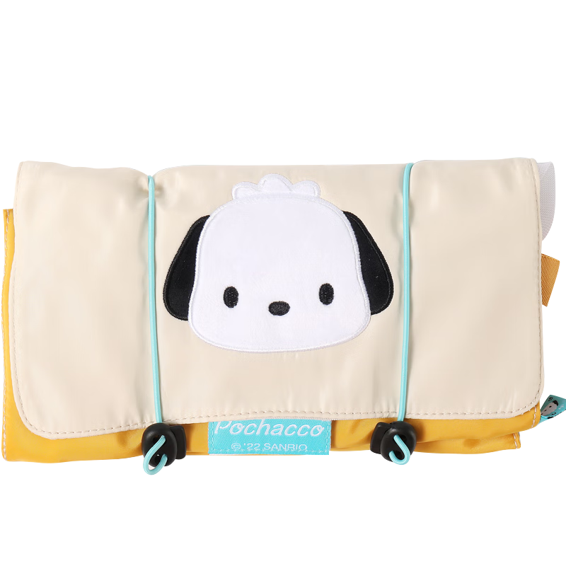 MINISO Pochacco Dual-Purpose Folding Toiletry Bag And Travel Wash Bag, Portable Large Capacity Bath Towel Holder