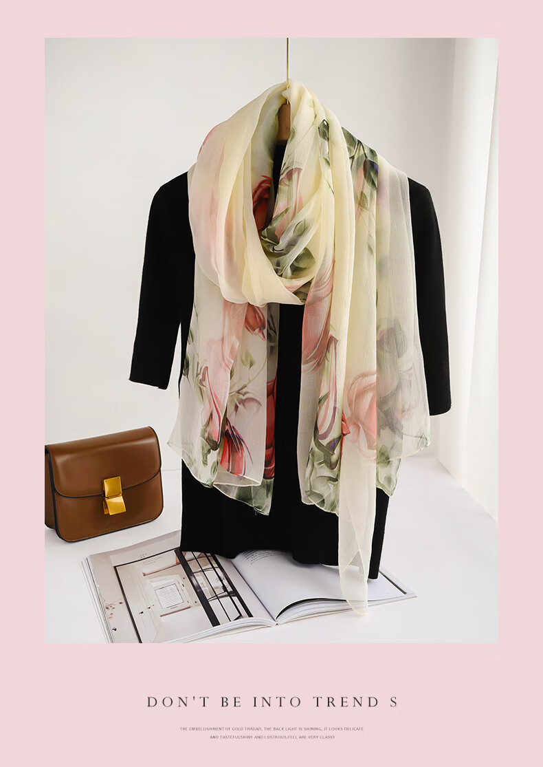 Hangsifu Silk Scarf for Women, Summer Gift Box, Shawl, Outer Wrap, Practical Birthday Present for Mom Or Wife, Mid-Autumn Festival Gift 11