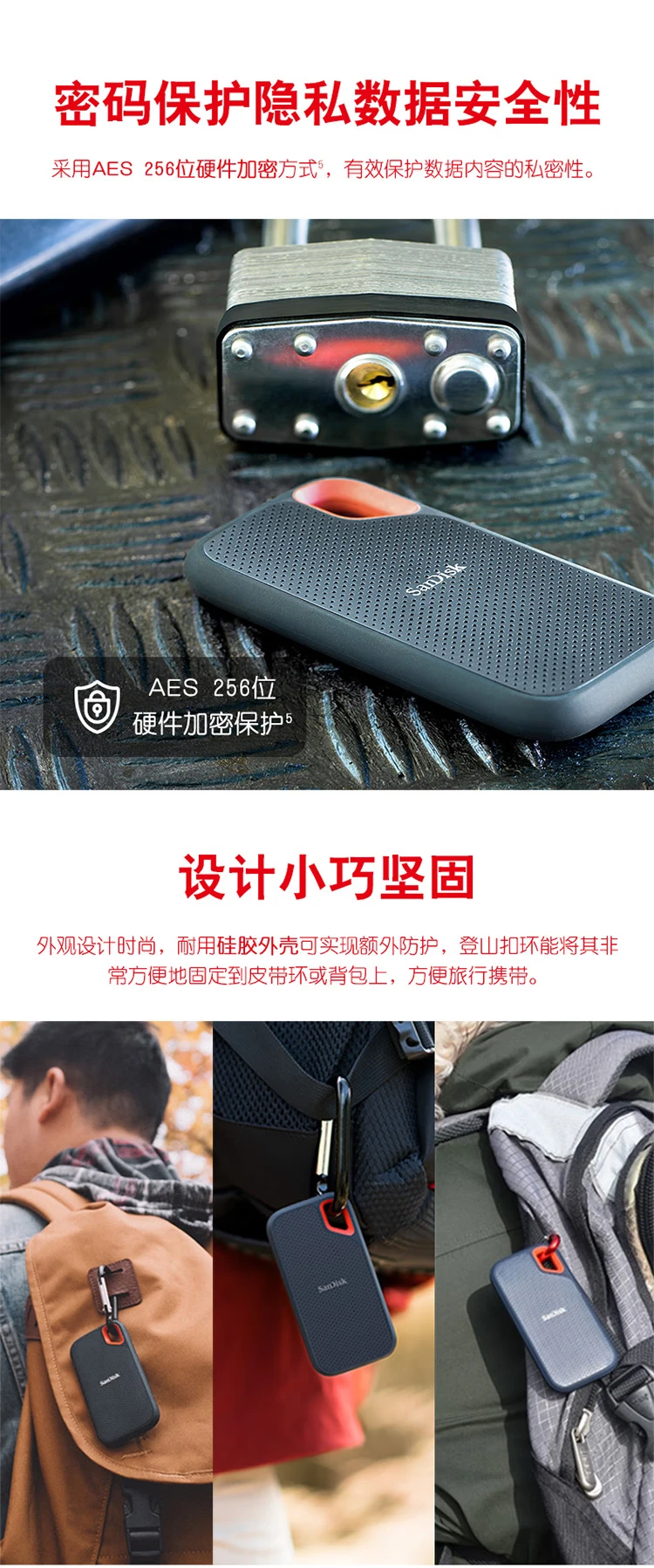 SanDisk SanDisk2TB Nvme mobile solid-state hard drive PSSDE61 extreme speed excellence version ssd transmission speed 1050MB/s IP55 level three-proof protection SanDisk SanDisk2TB Nvme mobile solid-state hard drive PSSDE61 extreme speed excellence version ssd transmission speed 1050MB/s IP55 level three-proof protection