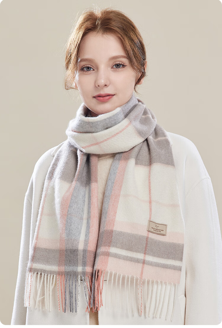 JIUMU 100% Cashmere Scarf for Women, Autumn And Winter Shawl, Warm Neck Wrap, Gift for Girls, National Day Birthday Present, Gift Box Set 16