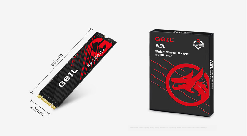 GEIL Jinbang 1TB SSD, M.2 SATA Protocol, 2280 NGFF, for Desktop And Laptop, High-Speed 500MB/S, N3L Series 10