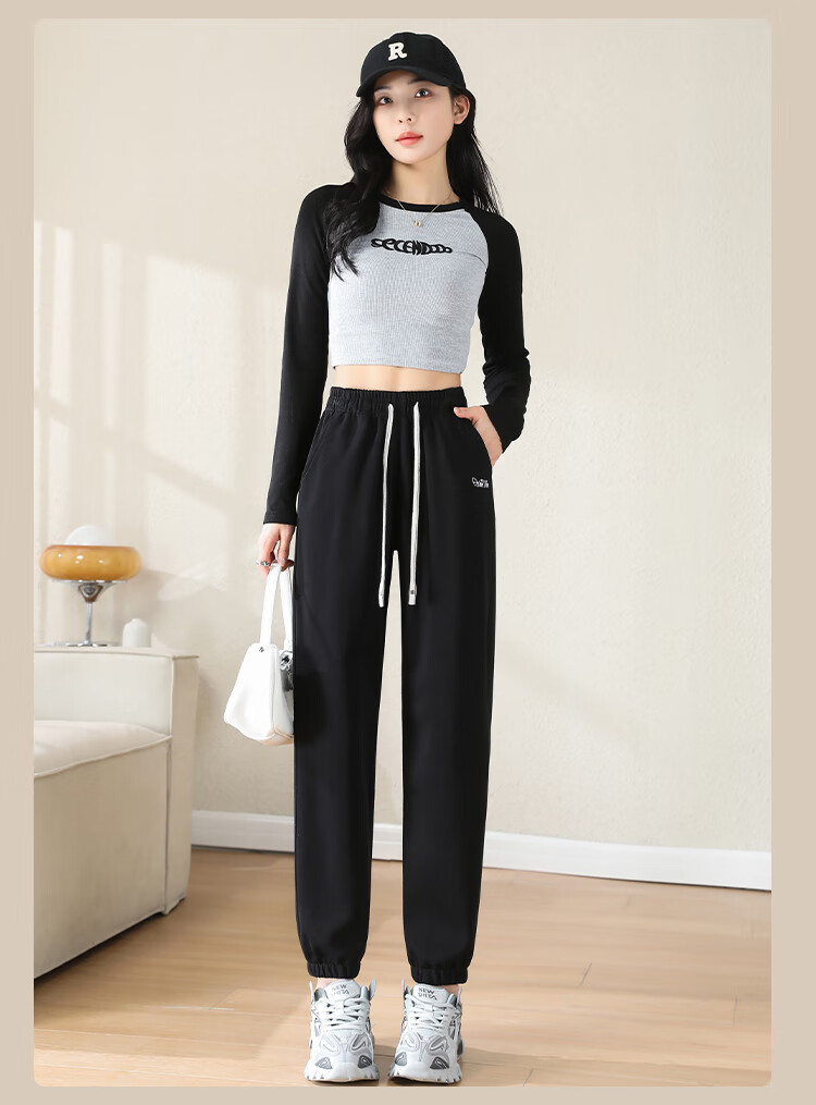FitonTon Women's Sweatpants, Spring And Summer Style, Loose-Fitting Joggers, Cotton Trousers, Casual Pants for Outdoor Wear, Slimming Effect, Embroidered Sweatpants 17