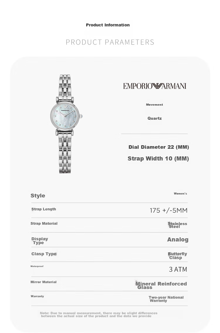 EMPORIO ARMANI Women's Watch, White Moonlight Series Quartz Watch, Birthday Gift for Girlfriend, AR1961 9