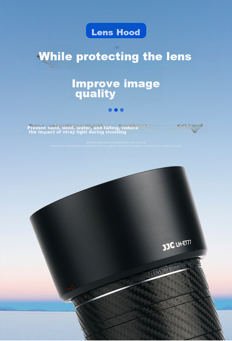 JJC Compatible with Canon ET-77 Lens Hood RF 85mm F/2 Macro IS STM Lens, 67mm, for R5 R6 RP 1