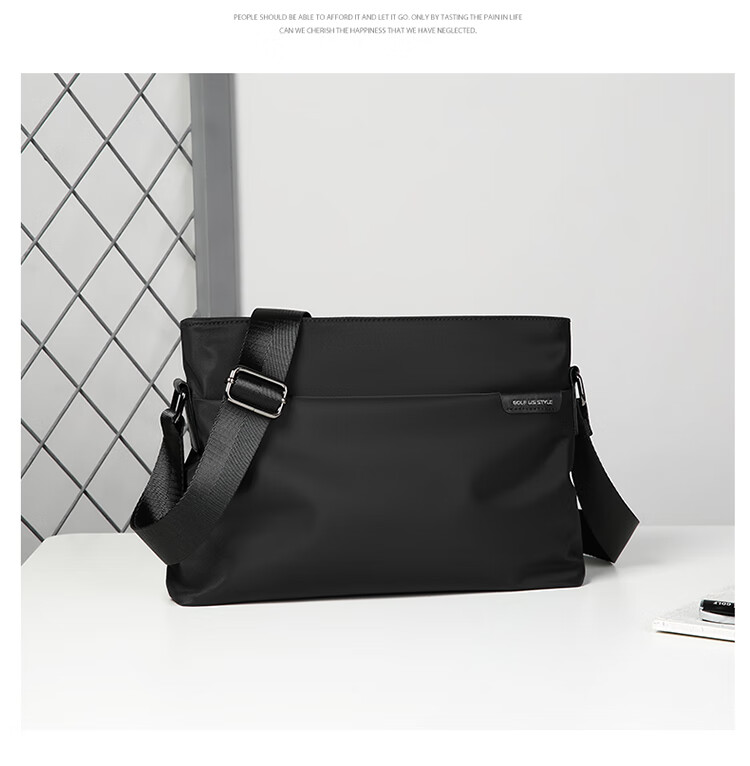GOLF Men's Nylon Water-Resistant Shoulder Bag, Large Capacity Crossbody Bag, Casual Trendy Lightweight Fashionable Satchel 14