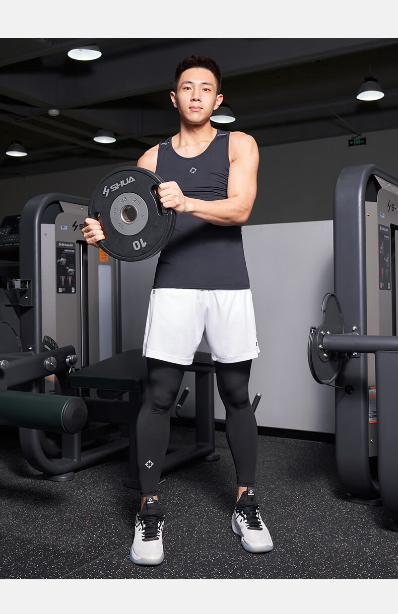RIGORER Summer Breathable Quick-Dry Training Fitness Sleeveless Compression Shirt Z121210603 Pure Black L 17